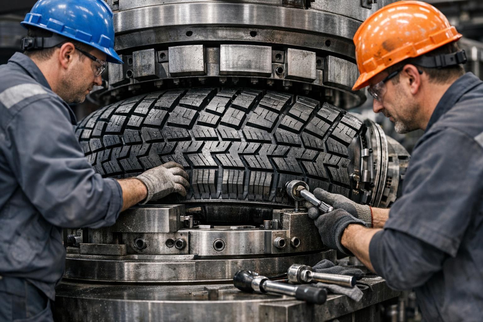 Tire mold assembly — precision team at work