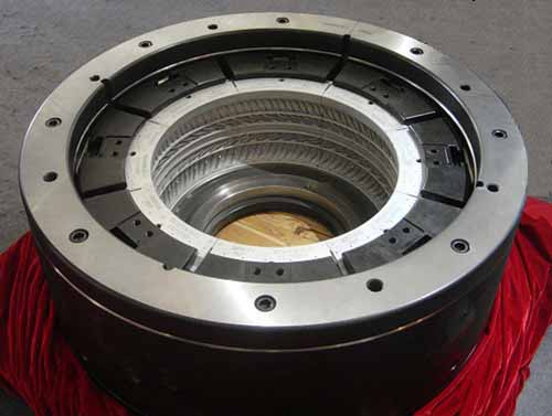 Open tire mold interior — real mold close-up